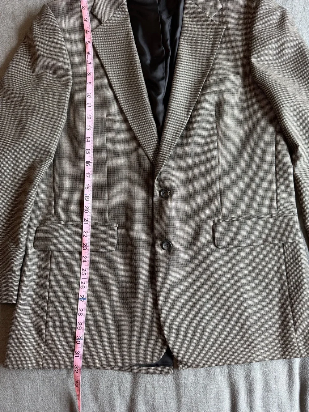 Robert Stock Vintage Houndstooth Blazer Jacket Sport Coat Men 42L Wool Blend